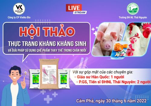 THÔNG BÁO TỔ CHỨC HỘI THẢO LỚN NHẤT QUÝ 3 NĂM 2022: “Thực trạng kháng kháng sinh và giải pháp sử dụng chế phẩm thay thế trong chăn nuôi”
