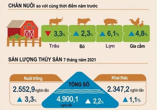 Tình hình chăn nuôi, thủy sản tháng 7.2021
